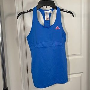 ADIDAS Athletic Workout Tank Top with built-in Bra Blue Small